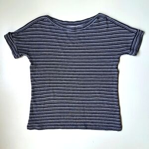 Talbots‎ Shirt Women Black/White Striped Top Sz XS